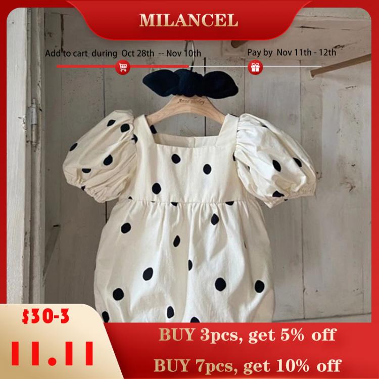 all in one place ילדים ותינוקות MILANCEL 2021 New Baby Clothing Set Toddder Girls Jumpsuits Polka Dot One Piece
