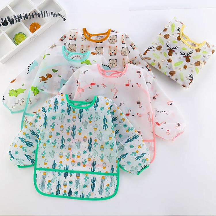 all in one place ילדים ותינוקות 5 Styles Newest Arrival Baby Kids Bibs Toddler Long Sleeve Waterproof Art Smock Feeding Bib Apron Pocket Fit 0-3 Years Baby Bibs