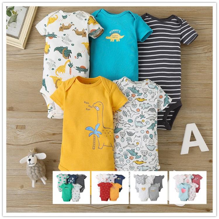 all in one place ילדים ותינוקות 2021 5PCS/Lot Baby Bodysuits 100% Cotton Newborn Baby Boys Clothes Short Sleeve Baby Girls Clothes 0-24M Baby Clothing Jumpsuits