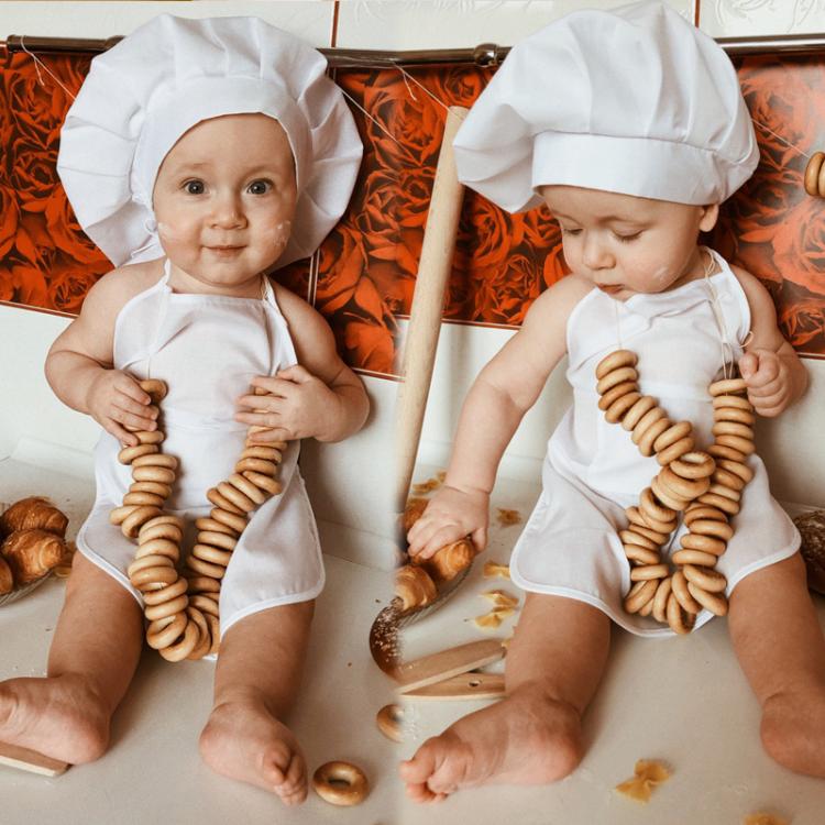 all in one place ילדים ותינוקות Baby Chef Apron Hat for Kids Costumes Chef Baby Cook Costume Newborn Photography Prop Newborn Hat Apron