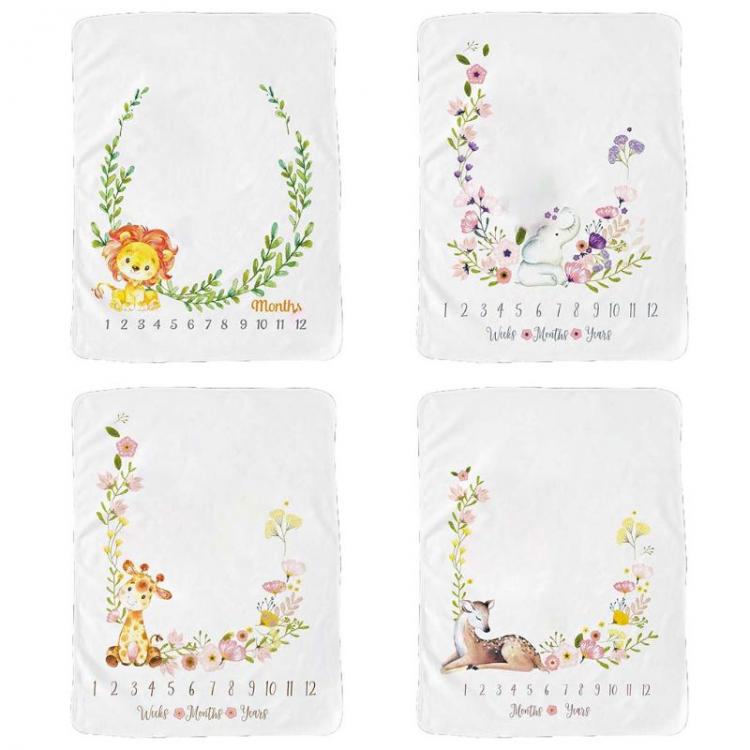 all in one place ילדים ותינוקות Baby Monthly Record Growth Milestone Blanket Swaddle Wrap Photography Prop Cloth