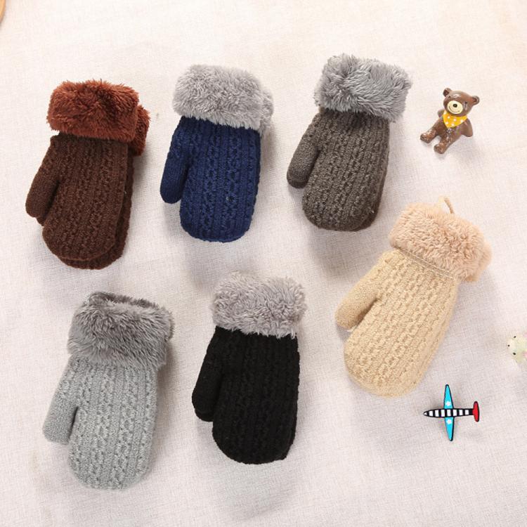 all in one place ילדים ותינוקות Newborn Baby Mittens Autumn Winter Knitted Warm Gloves For 0-3 Years Old Baby Kids Wool Gloves Outdoor Mittens Wholesale