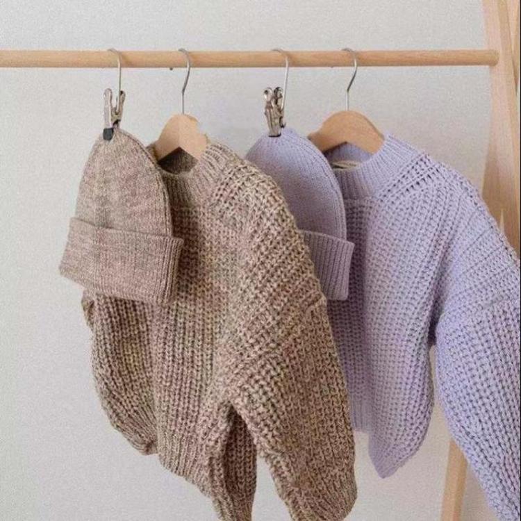 all in one place ילדים ותינוקות 2021 Autumn New Baby Girl Knit Sweater Fashion Long Sleeve Loose Sweater For Baby Boy Knitted Tops Casual Kids Sweater