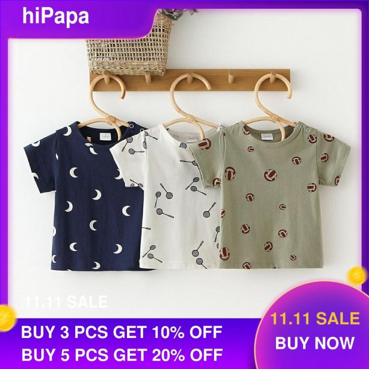 all in one place ילדים ותינוקות Baby Boys T Shirt Summer Kids Tops Cotton Clothing Short Sleeves Summer Newborn Clothes Print High Quality 100% Cotton Boys Tee