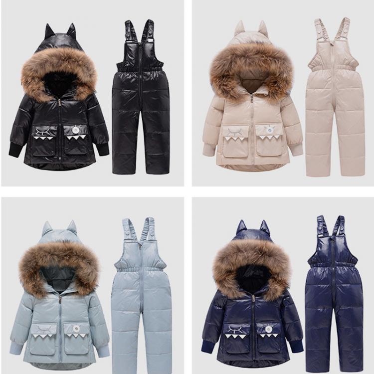 all in one place ילדים ותינוקות Winter Down Jacket Warm Kids dinosaur Coat Child Snowsuit Snow Clothing Set Parka Real Fur Hooded Boy Baby Overalls Girl Clothes