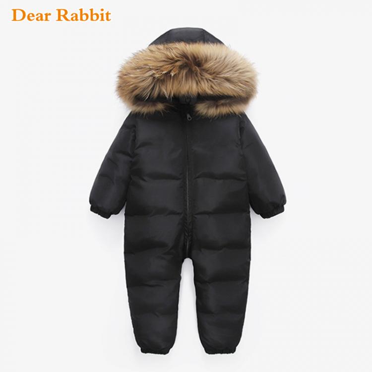 all in one place ילדים ותינוקות -30 Russian new jumpsuit kids winter wear baby boy snowsuit Parka nature fur 90% duck down jacket for girl clothes coat overalls