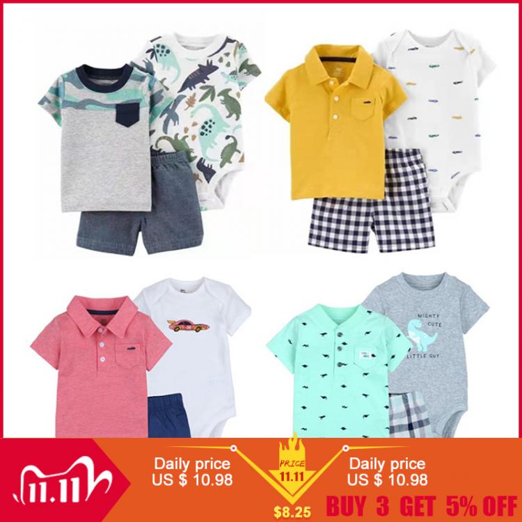 all in one place ילדים ותינוקות Orangemom 2021 New Summer Baby Set 3 Pcs Baby Boy Outfit Pure Cotton Toddler Boy Clothes 0-2 Year Old Infantil Roupa Menina Wear