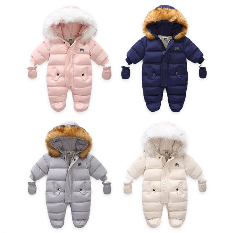all in one place ילדים ותינוקות Winter Warm Baby Girls Boys Zipper Down Snow Wear Jumpsuit with Gloves Fashion Toddler Long Sleeve Hooded Thicken Romper Outfit