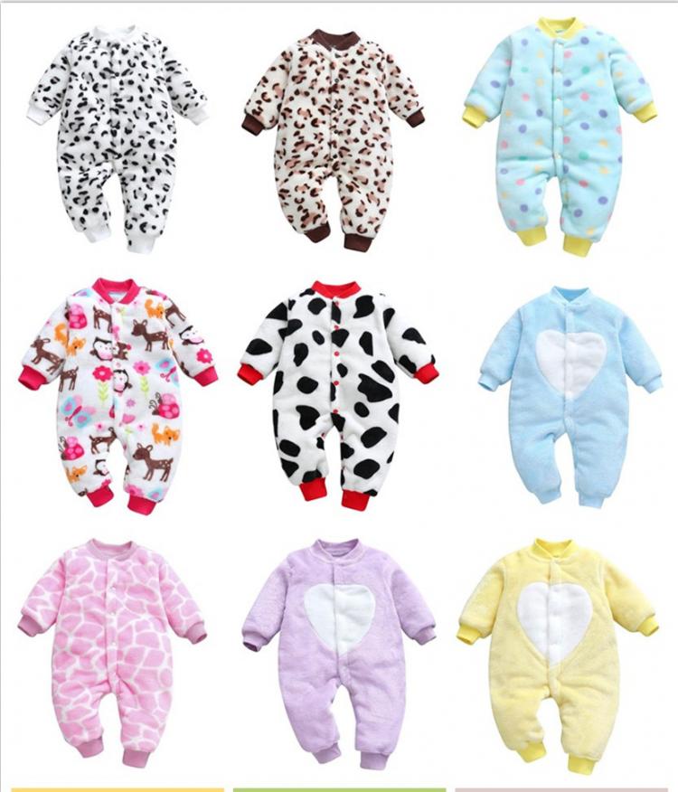all in one place ילדים ותינוקות Baby Girl Boy Thick Romper Warm Winter Newborn Infant Baby Leopard Carto Fleece Romper Jumpsuit Soft Pajamas Clothes 2021 Newest