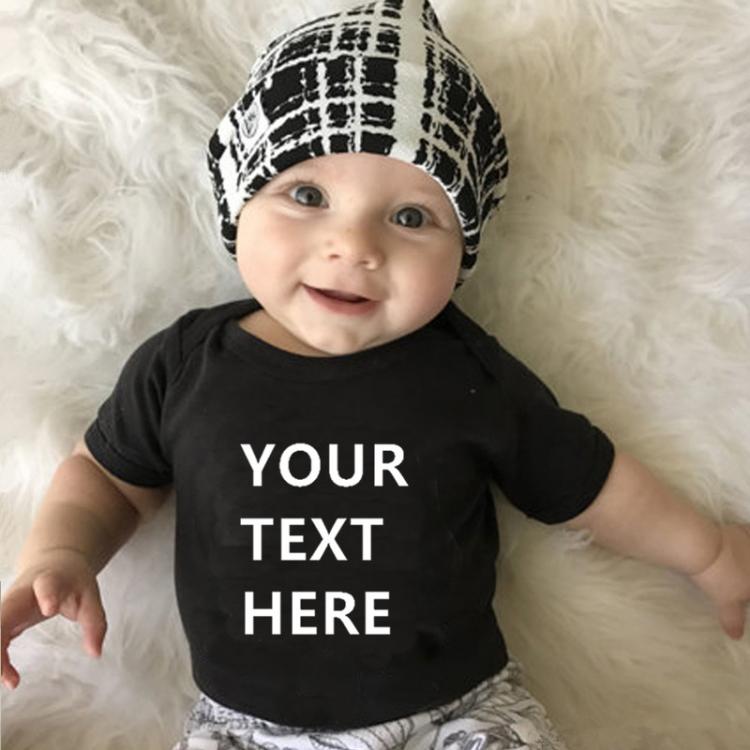 all in one place ילדים ותינוקות YOUR TEXT HERE Print Newborn Baby Bodysuit Romper Short Sleeve Baby Boy Girl Onesie Body Infant Baby Clothes