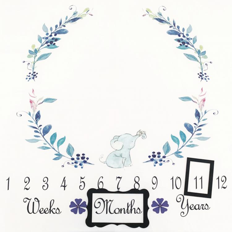 all in one place ילדים ותינוקות Elephant Newborn Baby Milestone Blankets Photo Props Background Picture Mats Backdrop Cloth Photography Accessories Girls Boys