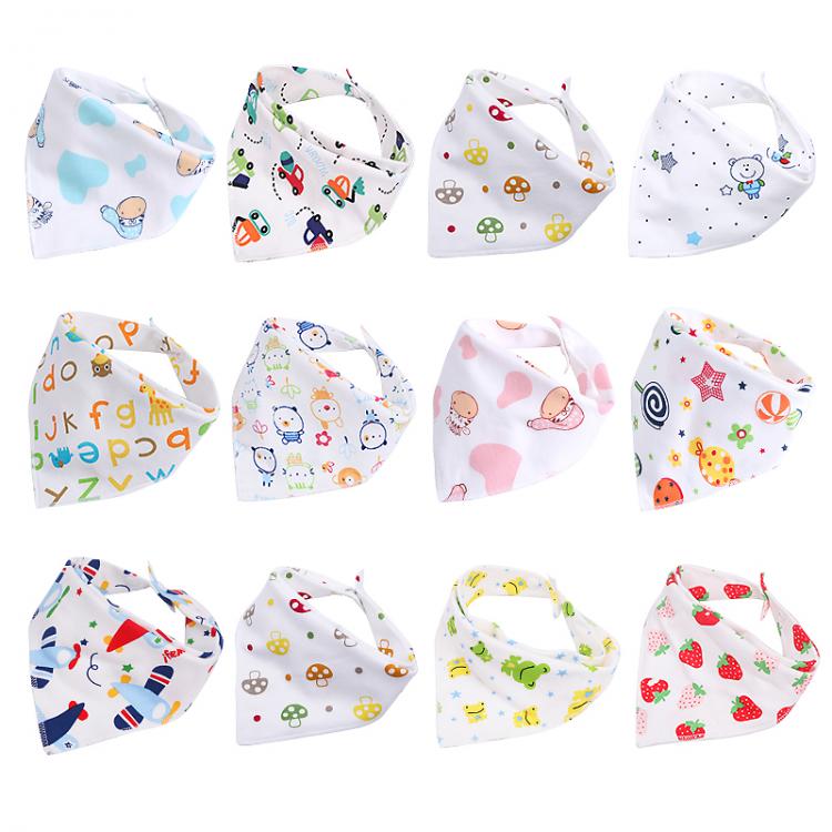 all in one place ילדים ותינוקות 20pcs/Lot Cotton 2Layers Baby Bibs Kids Towel Waterproof Bandanas Triangle Burp Saliva Infant Toddler Bandana
