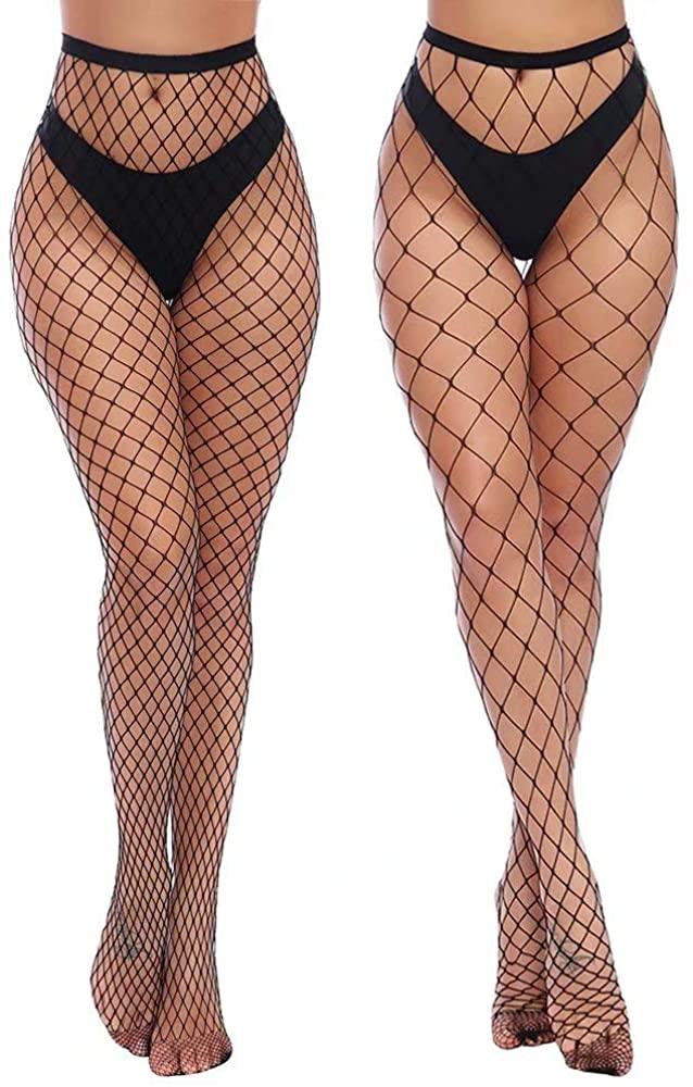 all in one place בגדי נשים Charmnight Womens High Waist Tights Fishnet Stockings Thigh High Pantyhose