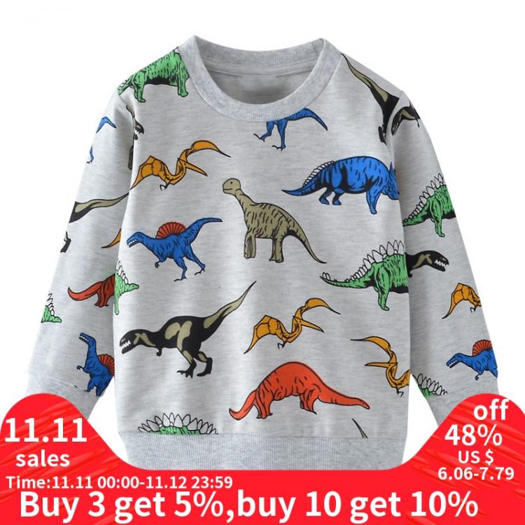 all in one place ילדים ותינוקות SAILEROAD Cartoon Dinosaur Boys Sweatshirts for Little Kids Hoodies Clothes 2-7Years Autumn Children Long Sleeve Shirts Cotton