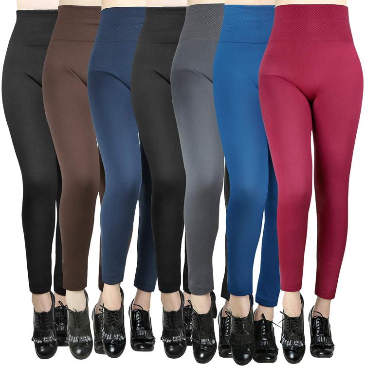 all in one place בגדי נשים Moon Wood 7 Pack Women’s Fleece Lined Leggings High Waist Soft Stretchy Winter Warm Leggings