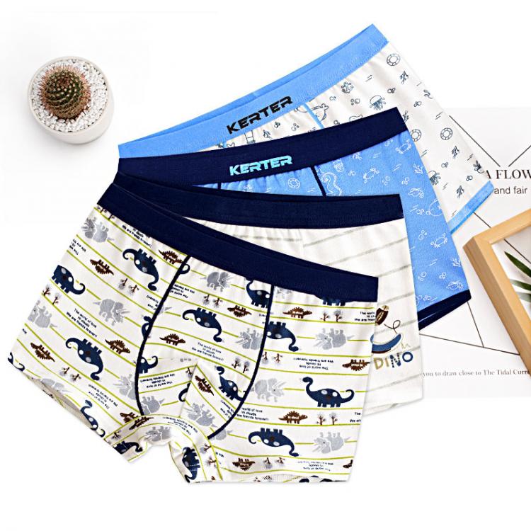 all in one place ילדים ותינוקות 4 Pcs High Quality Children's Underwear for Kids Cartoon Cat Shorts Soft Cotton Underpants Boys Teenage Striped Panties 4-16T