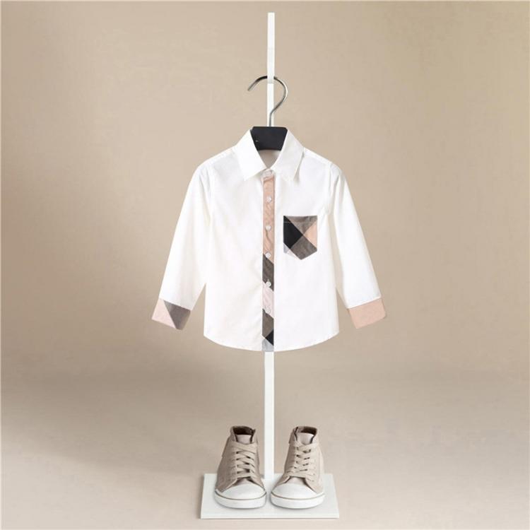 all in one place ילדים ותינוקות Spring and Autumn Kid Long Sleeve Plaids white Shirts Child Kids Boys Girl Unisex Shirt Plaid Check Tops Blouse Casual Clothes