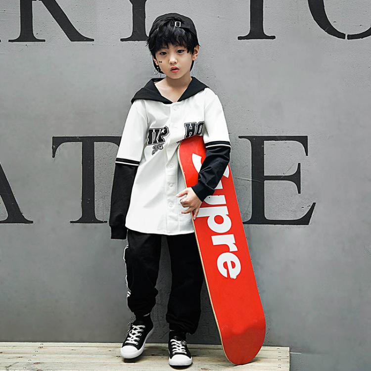all in one place ילדים ותינוקות Boys Hoodies Hip Hop Coat Kids Girls Hooded Bomber Letterma Jacket Letters Street Dance Clothes Child Sport Costumes Outerwear