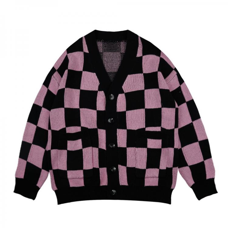 all in one place בגדי נשים Winter Fashion Luxury Clothes Women Knitted V-neck Long Sleeve Tops Plaid Oversized Cardigan Sweatshirts Women Clothing