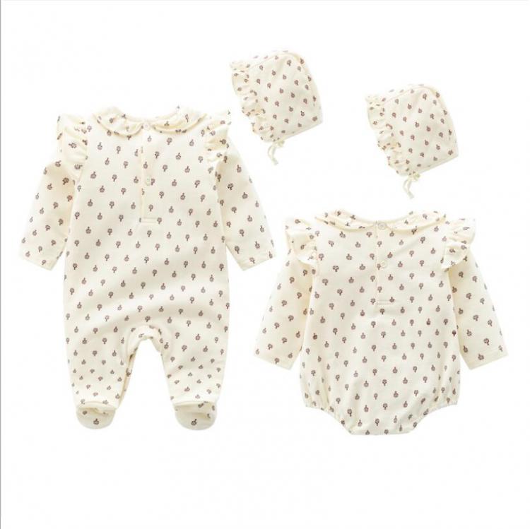 all in one place ילדים ותינוקות Adorable newborn baby girls long sleeve romper Spring autumn cotton linen cherry printing jumpsuit infant kids bodysuit outfits
