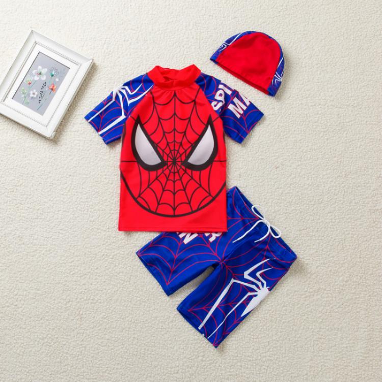 all in one place ילדים ותינוקות Baby Boys Swimwear Spiderman Dinosaur Print 3 Pieces Swimsuits Floating Suit Children Surfing Suit Kids Cartoon Beach Wear
