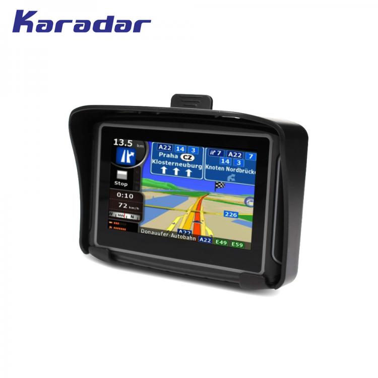 all in one place אלקטרוניקה KARADAR New waterproof motorcycle GPS navigator 4.3 inch with 360 degree handlebar holder Resistive touch screen 8G flash