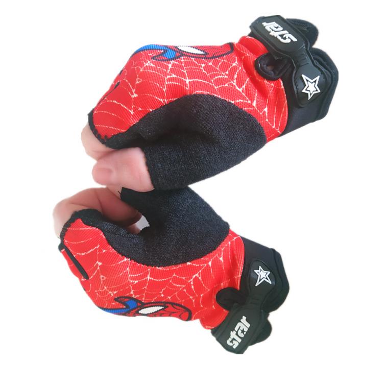 all in one place ילדים ותינוקות Half Finger Kids Bike Gloves Sport Running Overlock Sewing Anti-Slip Stretch Cycling Gloves For Kids Cartoon For Boy