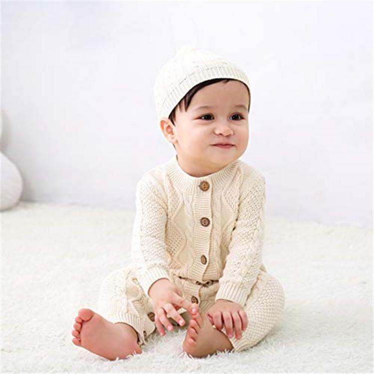 all in one place ילדים ותינוקות Boys romper autumn bold wool knitted long sleeve newborn jumpsuit for boys clothes outfits children bodysuit clothing set+hat