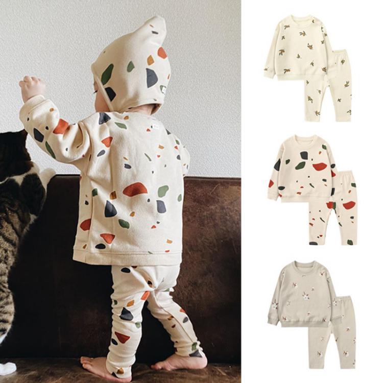 all in one place ילדים ותינוקות Newborn Baby Printed Clothing Set Autumn Winter Baby Boys Girls Clothes 2-Pieces Sweatshirt + Pants Baby Pajamas Suit