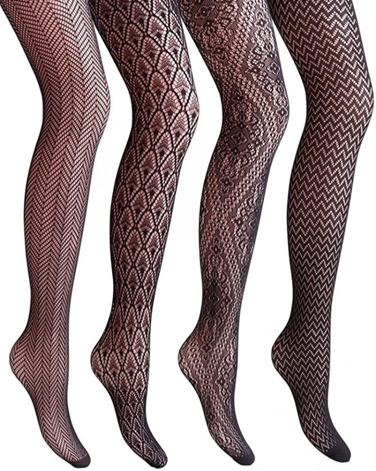 all in one place בגדי נשים VERO MONTE Women Patterned Fishnets Tights Small Hole Thigh High Sexy Stockings