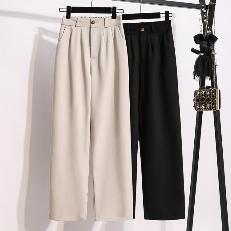 all in one place בגדי נשים Black Beige Wide-Legged Suit Pants Female High Waist Plus Large Size Boyfriend For Women'S Clothing 2021 Trouser Oversize D02