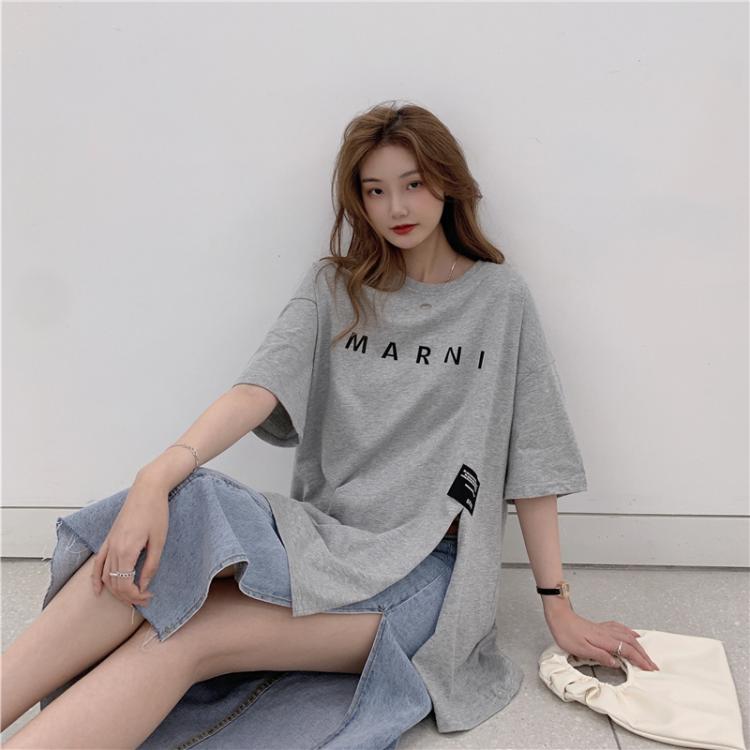 all in one place בגדי נשים 2021 Letter Printing Loose Leisure All-Matching Tee Shirt Femme Harajuku Summer Top Korean Clothes Tshirt Women Vogue Casual