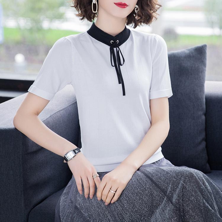 all in one place בגדי נשים 2020 Women Short Sleeve  Brown   Shirt Top Garment