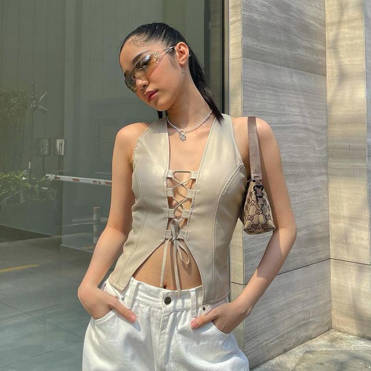 all in one place בגדי נשים Sexy Streetwear Punk Y2K Crop Top Women's Clothing Hollow Backless Camisole 2021 Summer Vest Fashion Club Party Wear Tank Top