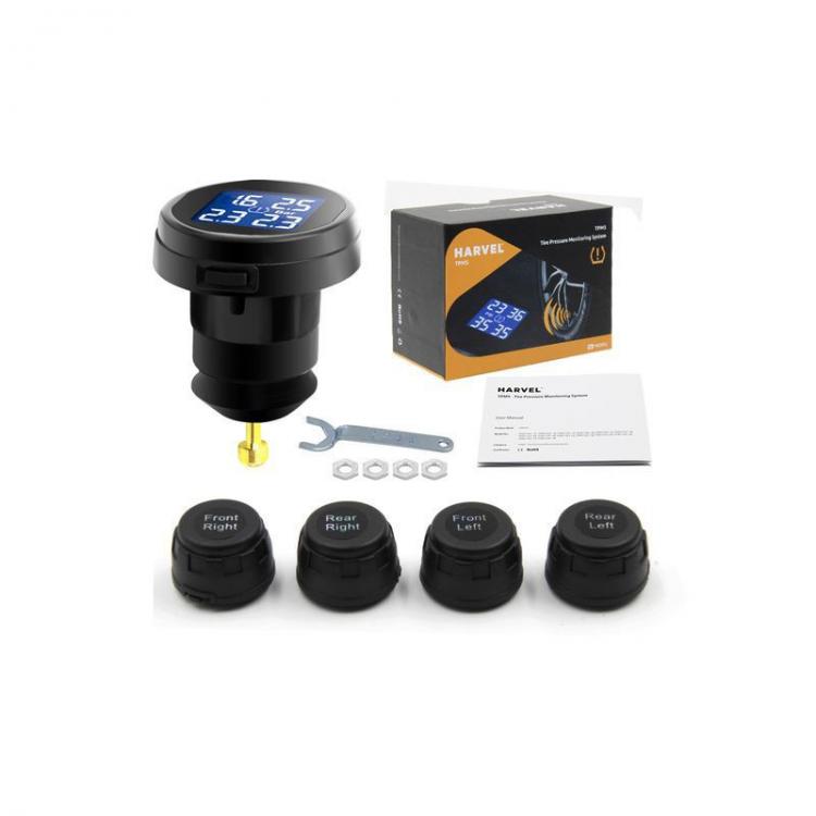 all in one place אלקטרוניקה Cigarette Lighter Plug TPMS Wireless Tire Pressure Monitoring System With 4 External Sensor Alarm Monitor System Car Security