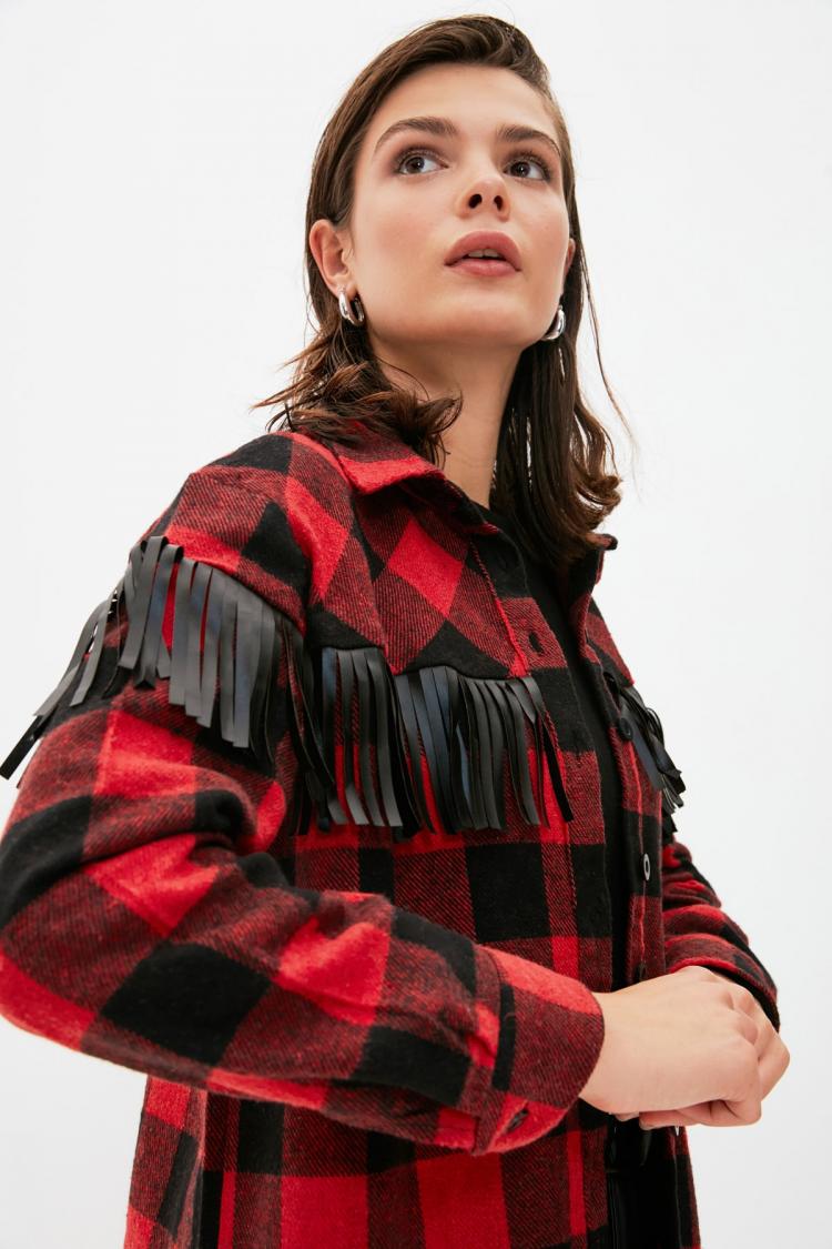 all in one place בגדי נשים Trendyol Tassels Shirt TWOAW22GO0195