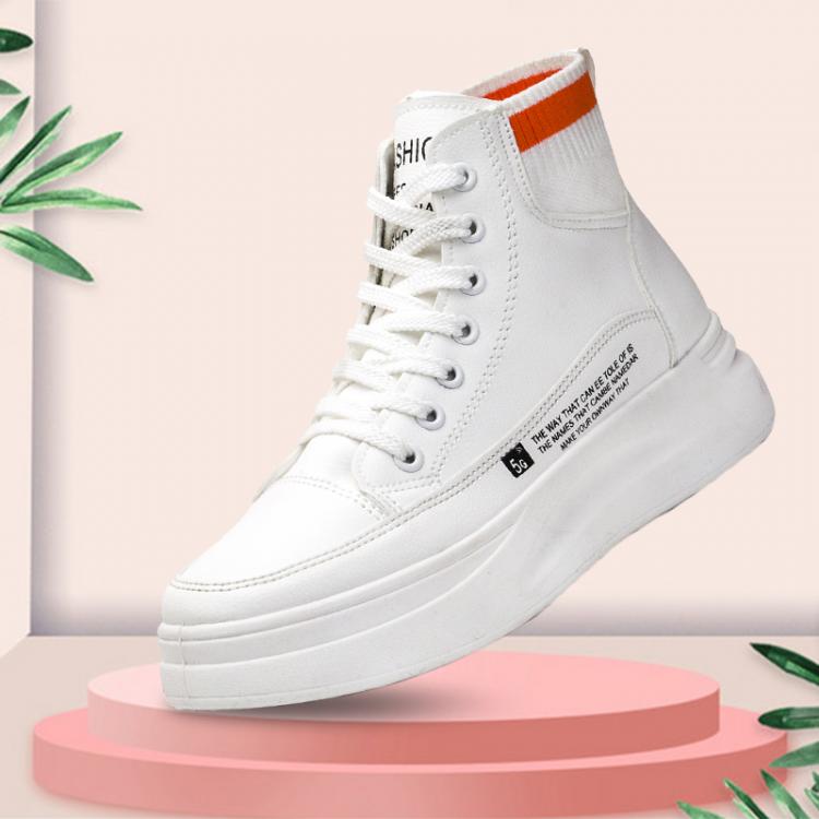 all in one place בגדי נשים Fashion luxury design high upper women's white shoes leisure sports outdoor walking shoes high quality girls' sneakers