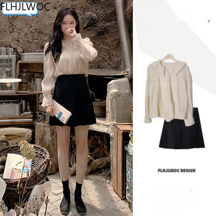 all in one place בגדי נשים 2021 Female Fashion Korea Chic Tops Blusas Women Long Sleeve Elegant Basic Wear Office Lady Work Bow Tie Shirt Blouses
