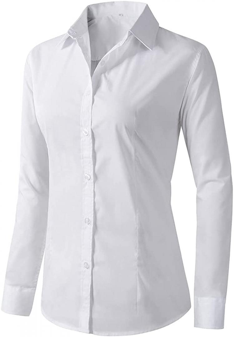 all in one place בגדי נשים Beninos Women's Formal Work Wear White Simple Shirt