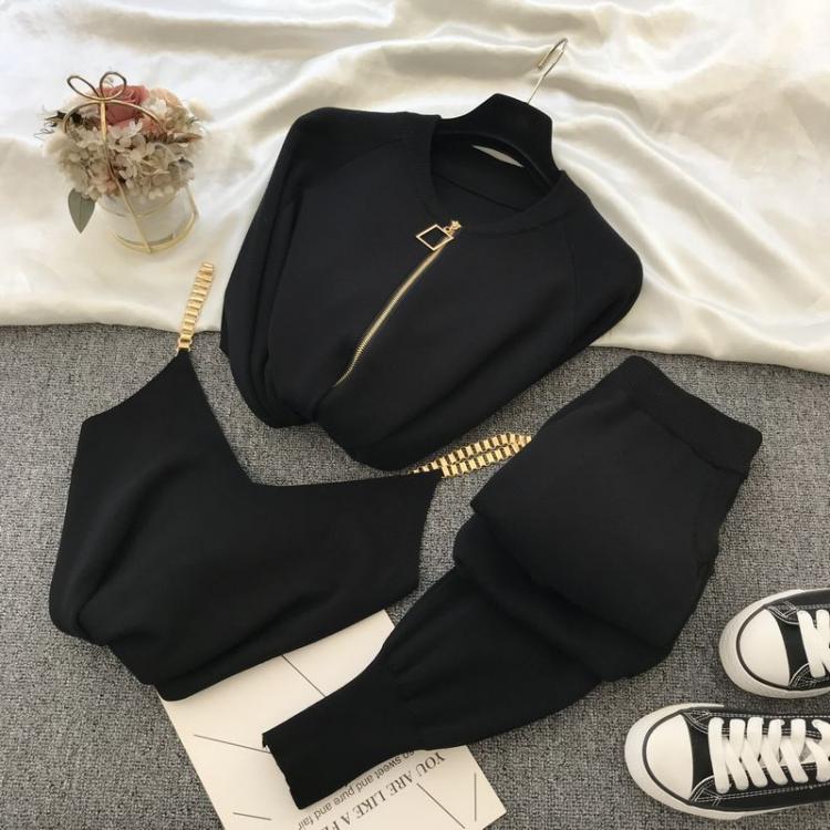 all in one place בגדי נשים Fashion Women Sets 2021 Autumn Winter Knitted Vest Zipper Cardigans Pants 3pcs Sets Tracksuits Outfits women's clothing