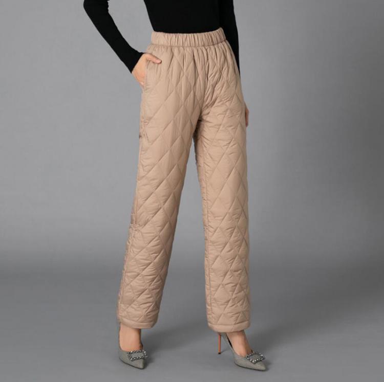 all in one place בגדי נשים Women Wide Leg Pants High Waisted Casual Fleece Trousers Black Slim Autumn Thick Duck Down Pants Woman Warm Plus Size