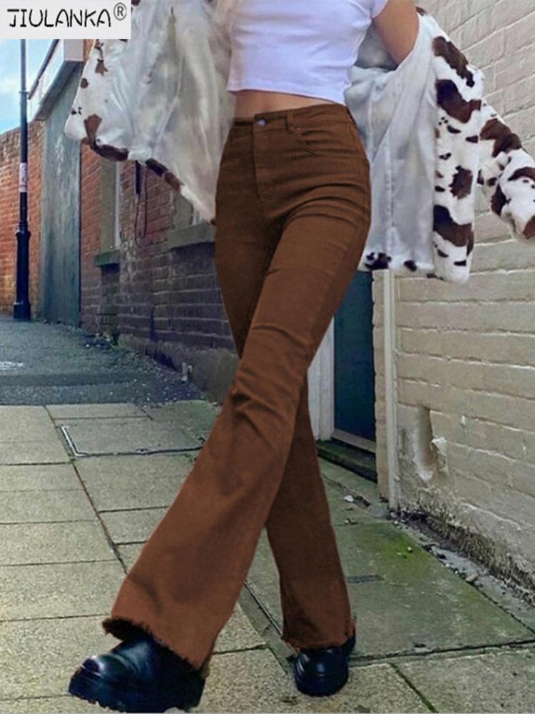 all in one place בגדי נשים Women's jeans woman high waist brown Pants Jeans Women's pants Jean women clothing undefined streetwear Woman trousers e