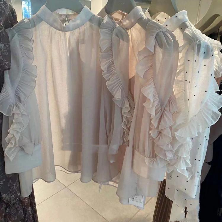 all in one place בגדי נשים Neploe 2021 Early Autumn New Women Shirts Japanese Temperament Mujer Blusas Doll Round Neck Butterfly Sleeve Pullover Blouses