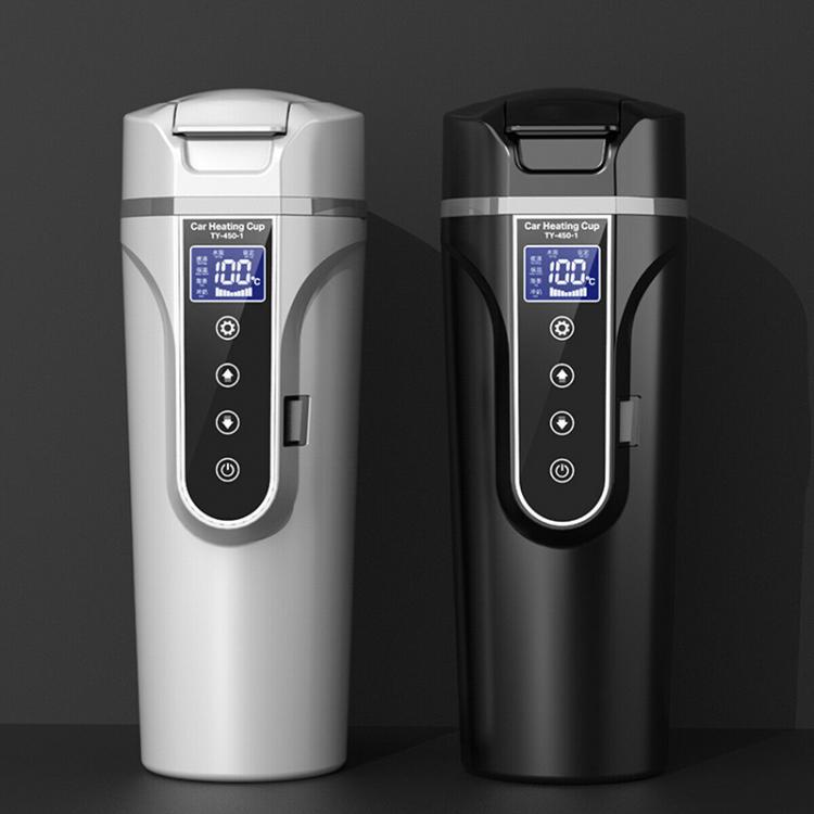 all in one place אלקטרוניקה 12V 24V Portable Car Heating Cup Stainless Steel Cup Warmer Car Water Kettle Coffee Mug LCD Display Temperature