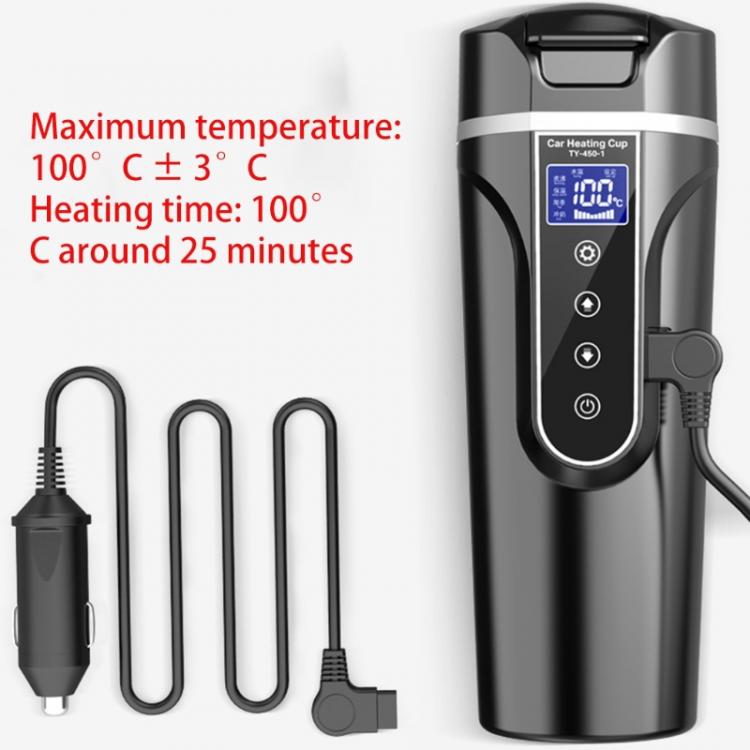 all in one place אלקטרוניקה 12V 24V Portable Car Heating Cup Stainless Steel Water Warmer Bottle Car Kettle Coffee Mug LCD Display Temperature
