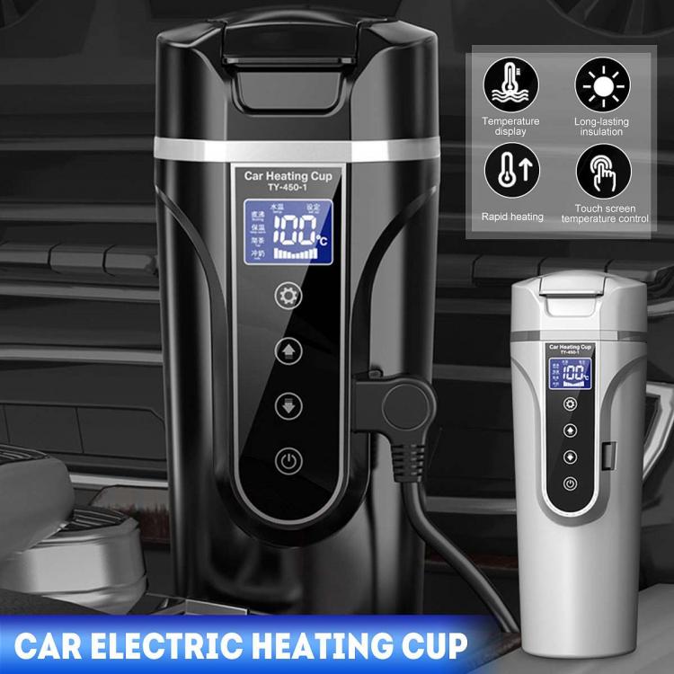 all in one place אלקטרוניקה KROAK 450ml 12V / 24V Stainless Steel Car Heating Cup Electric Water Cup LCD Display Temperature Kettle Coffee Tea Milk Heated