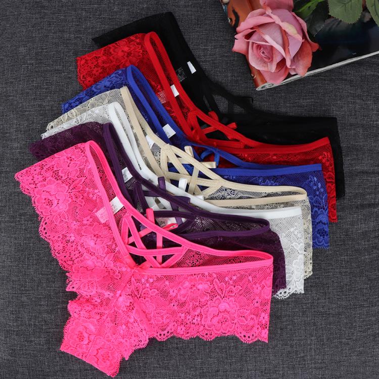 all in one place בגדי נשים 1PC Sexy Erotic Lingerie Ladies Elastic Bandage Lace Flowers Panties T-back Briefs G-String Thongs Women's Charming Underwear