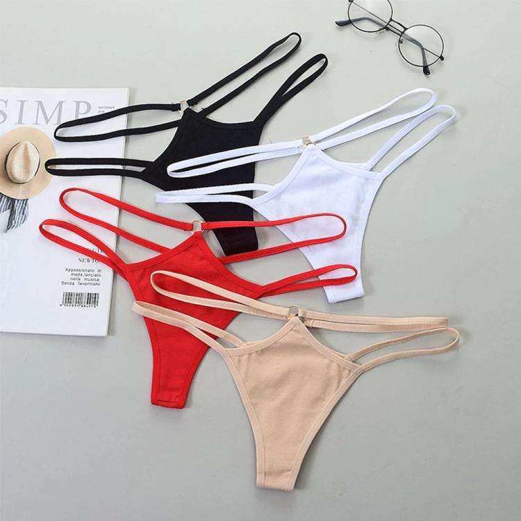 all in one place בגדי נשים 1 Pcs Sexy Women G-String Cotton Panties Lingerie Thin Strap Hollow Soft Briefs Low Rise Thong Breathable Female Underwear