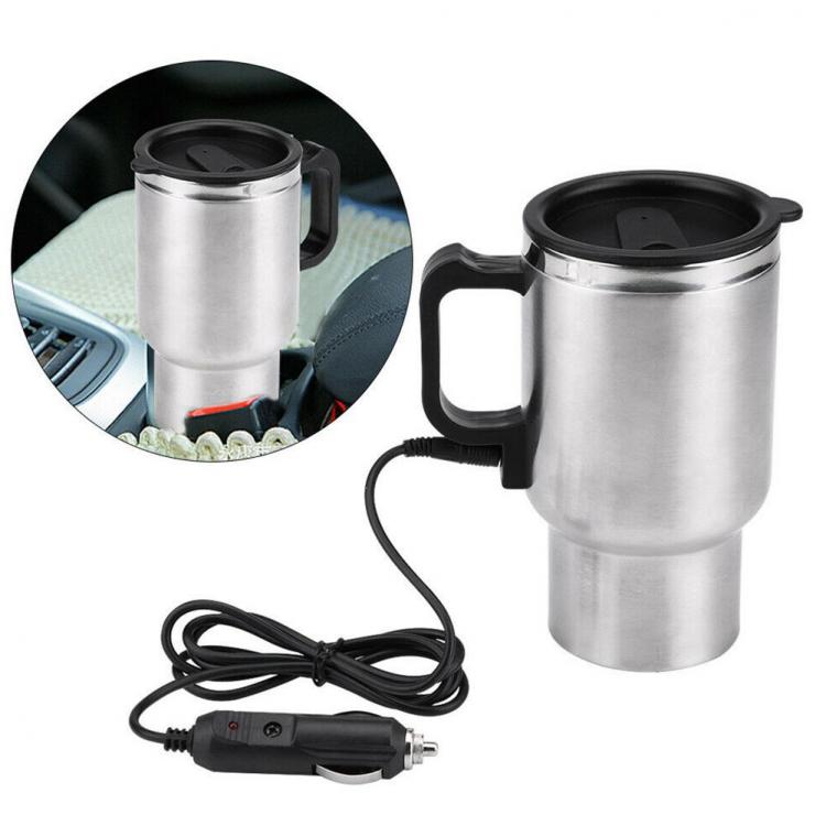 all in one place אלקטרוניקה Vehicle Heating Cup 500ML 12V Car Vehicle Heating Stainless Steel Water Cup Kettle Coffee Heated Mug Stainless Steel Accessories