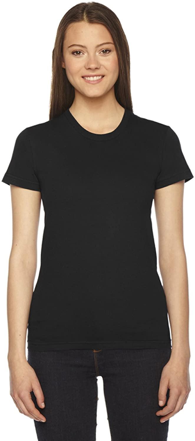 all in one place בגדי נשים American Apparel Women's Fine Jersey Fitted Short Sleeve T-Shirt